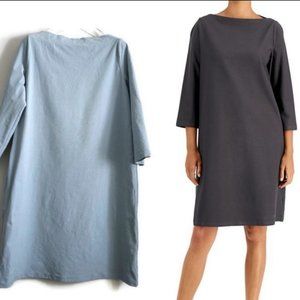 EILEEN fisher boat neck 3/4 sleeve knee length dress light baby blue XXS